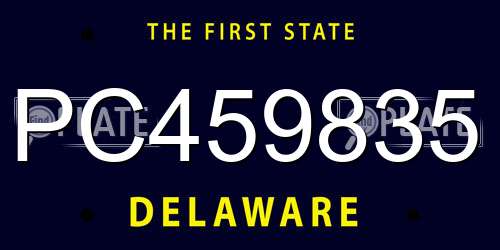 PC459835 Delaware License Plate