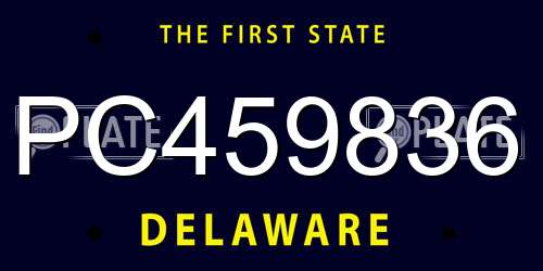 PC459836 Delaware License Plate