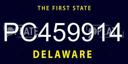 PC459914 Delaware License Plate