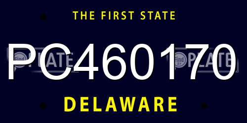 PC460170 Delaware License Plate