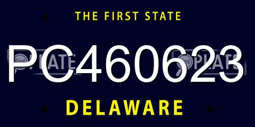 PC460623 Delaware License Plate