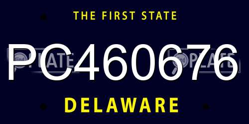 PC460676 Delaware License Plate