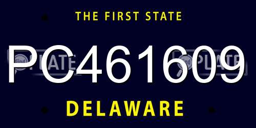 PC461609 Delaware License Plate
