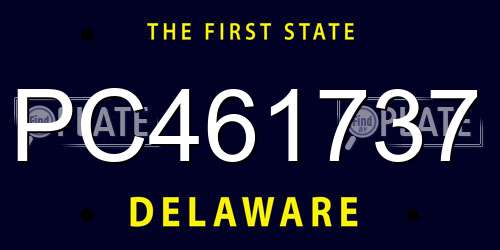 PC461737 Delaware License Plate