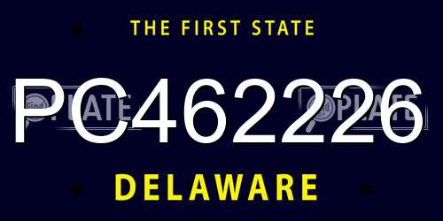 PC462226 Delaware License Plate