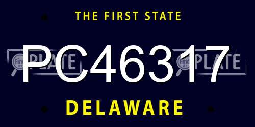 PC46317 Delaware License Plate