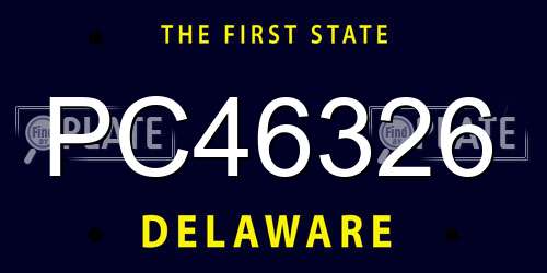 PC46326 Delaware License Plate