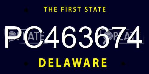 PC463674 Delaware License Plate
