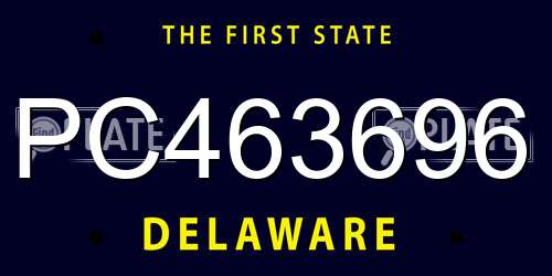 PC463696 Delaware License Plate