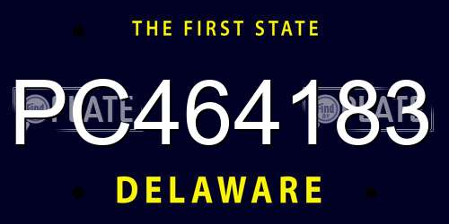 PC464183 Delaware License Plate