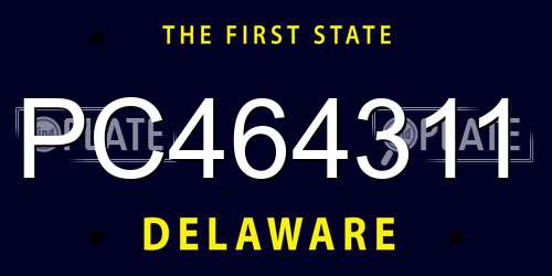 PC464311 Delaware License Plate