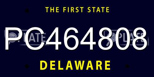 PC464808 Delaware License Plate