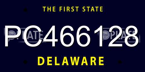 PC466128 Delaware License Plate