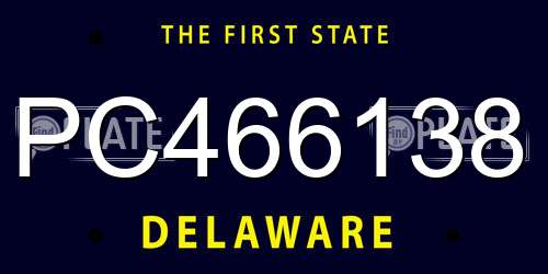 PC466138 Delaware License Plate