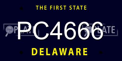 PC4666 Delaware License Plate