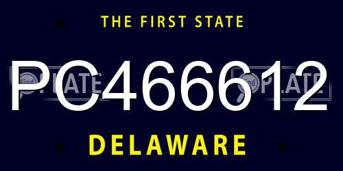 PC466612 Delaware License Plate