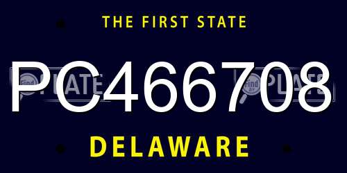 PC466708 Delaware License Plate
