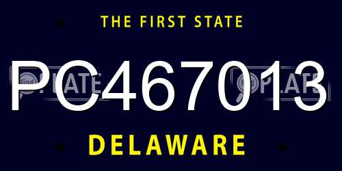 PC467013 Delaware License Plate