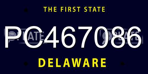 PC467086 Delaware License Plate