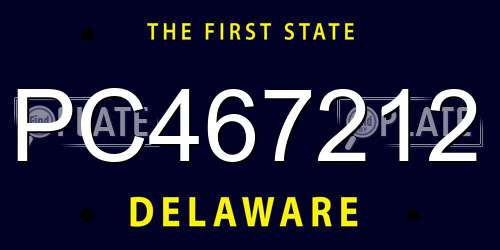 PC467212 Delaware License Plate