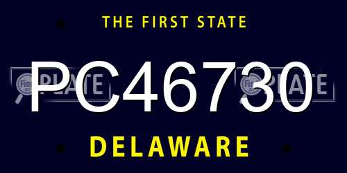 PC46730 Delaware License Plate