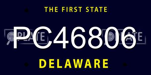 PC46806 Delaware License Plate