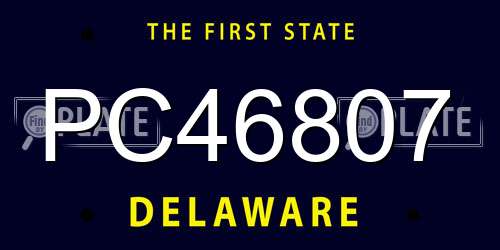 PC46807 Delaware License Plate
