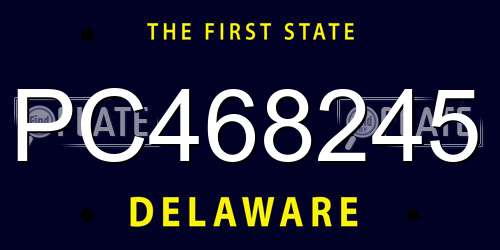 PC468245 Delaware License Plate