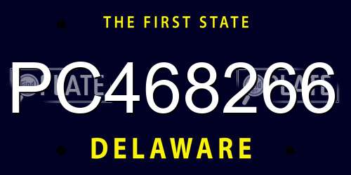 PC468266 Delaware License Plate