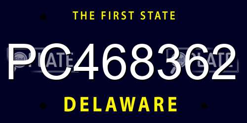 PC468362 Delaware License Plate