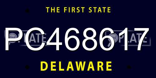 PC468617 Delaware License Plate