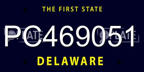 PC469051 Delaware License Plate