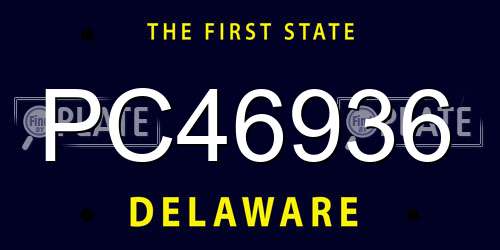 PC46936 Delaware License Plate