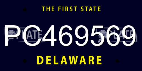 PC469569 Delaware License Plate