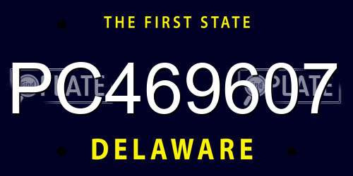 PC469607 Delaware License Plate