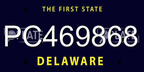 PC469868 Delaware License Plate