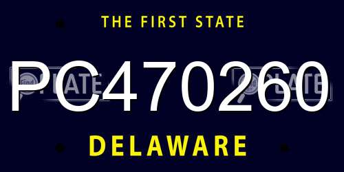 PC470260 Delaware License Plate