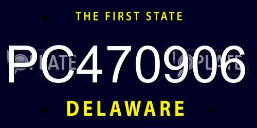 PC470906 Delaware License Plate