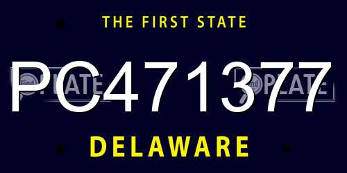 PC471377 Delaware License Plate