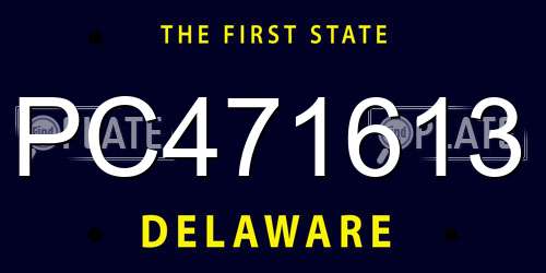 PC471613 Delaware License Plate