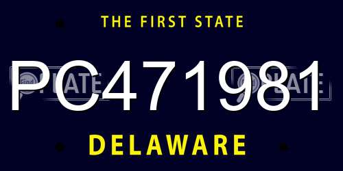 PC471981 Delaware License Plate