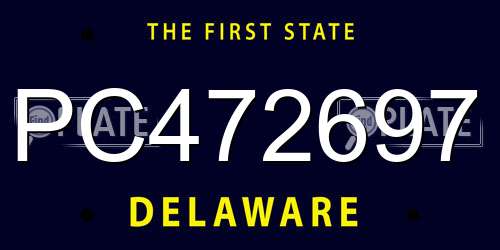 PC472697 Delaware License Plate