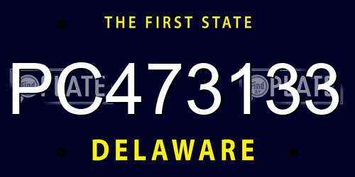 PC473133 Delaware License Plate
