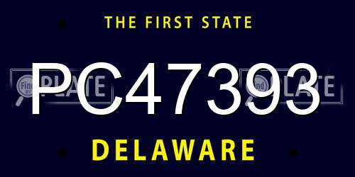 PC47393 Delaware License Plate
