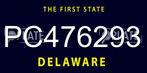 PC476293 Delaware License Plate