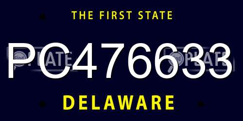 PC476633 Delaware License Plate