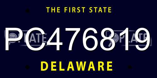PC476819 Delaware License Plate