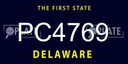 PC4769 Delaware License Plate