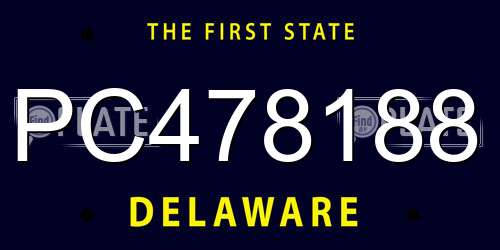 PC478188 Delaware License Plate