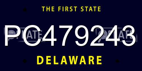 PC479243 Delaware License Plate